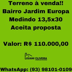 Terreno em , Novo Progresso/PA de 405m² à venda por R$ 109.000,00