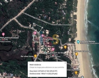 Terreno com 2.070 m2 ou fração, na Praia dos Nativos (Zé Barbudo) em Trancoso, Porto Segur