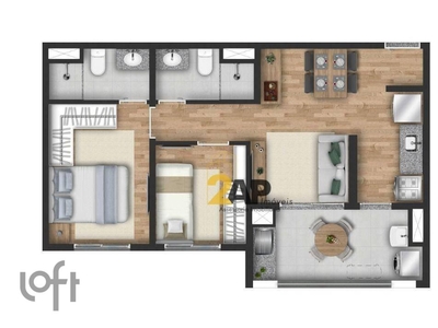 Apartamento à venda em Parque Interlagos com 47 m², 2 quartos, 1 vaga