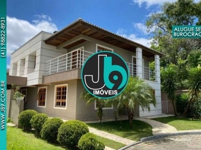 Belissima residencia mobiliada para alugar em condomínio no bairro abranches, 4 suites, 5 banheiros, hidro massagem, 4 vagas, jardim, jb9, jb9 imoveis