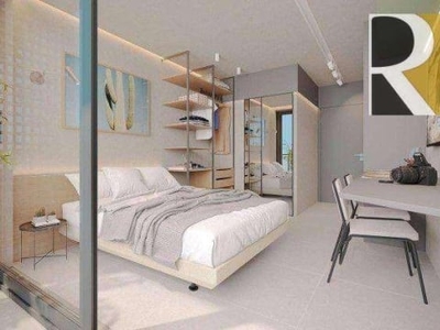 Flat mobiliado com 1 dormitório à venda, 22 m² a partir de r$ 338.000 - cabo branco - joão pessoa/pb