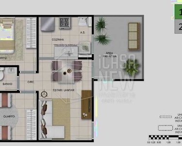 Apartamento com 2 dormitórios em Colombo