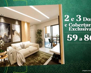 Apartamento para venda possui 59 m² com 2 quartos sendo 1 suíte. Lazer completo