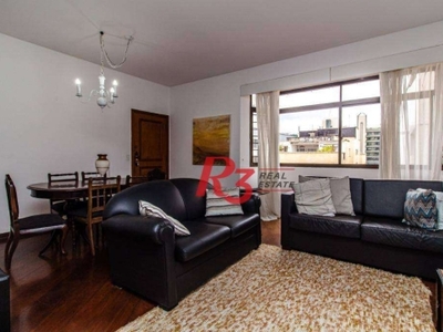 Apartamento com 3 dormitórios à venda, 117 m² - boqueirão - santos/sp