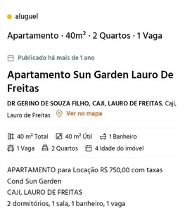 Aluga-se apartamento