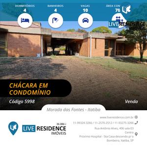 Casa em Morada das Fontes, Itatiba/SP de 700m² 4 quartos à venda por R$ 1.079.000,00