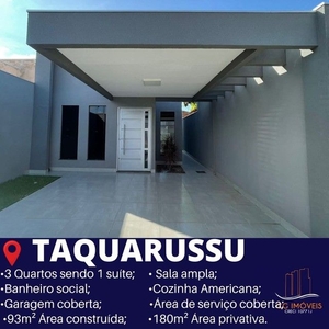 Térrea para venda com 93m² com 3 quartos sendo 1 suíte em Taquarussu - Palmas - TO