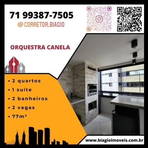 Apartamento para venda possui 77 metros quadrados com 2 quartos em Canela - Salvador - BA