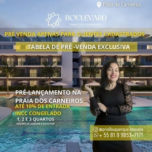 Boulevard Praia dos Carneiros | 01, 02 e 03 quartos com INCC CONGELADO. Rooftop privativo