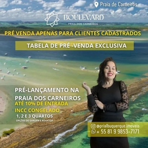 Boulevard Praia dos Carneiros | 01, 02 e 03 quartos com INCC CONGELADO. Rooftop privativo