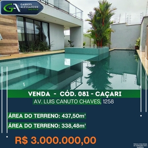 Casa em Caçari, Boa Vista/RR de 338m² 3 quartos à venda por R$ 2.999.000,00