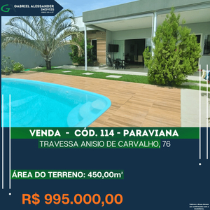 Casa em Paraviana, Boa Vista/RR de 160m² 3 quartos à venda por R$ 994.000,00
