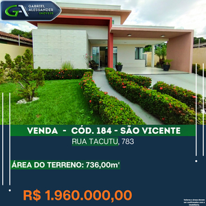 Casa em São Vicente, Boa Vista/RR de 10m² 3 quartos à venda por R$ 1.959.000,00