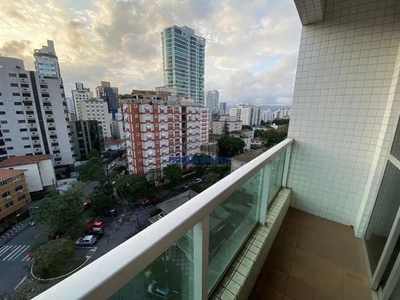 Comprar apartamento 2 quartos e sacada na Ponta da Praia em Santos