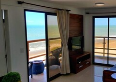 apartamento mobiliado pé na areia aluguel mensal com 2 quartos vista mar Cumbuco Caucai