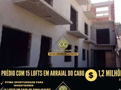 Prédio com 15 Lofts em fase de finalização em Arraial do Cabo - RJ