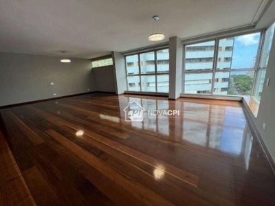 Apartamento para alugar, 210 m² por r$ 12.000,00/mês - boqueirão - santos/sp