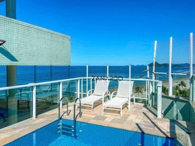 Cobertura pé na areia, vista mar 8 suítes à venda, 668 m² por r$ 24.000.000 - riviera de são lourenço - bertioga/sp