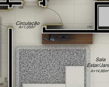 Apartamento 2 quartos com suíte Bairro Santa Mônica 52m2