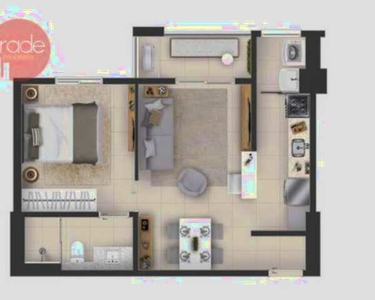 Apartamento com 1 dormitório à venda, 43 m² por R$ 278.260,00 - Alto da Boa Vista - Ribeir