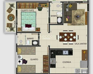 Apartamento com 2 quartos para venda no bairro Santa Mônica