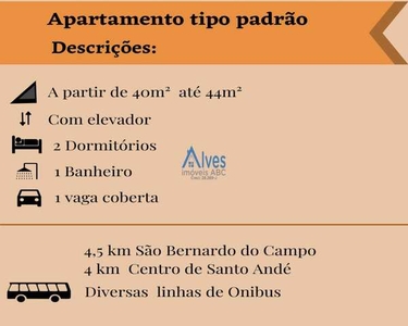 Apartamento sem condomínio com elevador novo Jd Stella Snto André