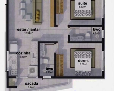 Apartamentos 2 Quartos (1 Suite), Churrasqueira, Elevador, Florianópolis