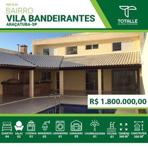 Casa em Vila Bandeirantes, Araçatuba/SP de 300m² 4 quartos à venda por R$ 1.799.000,00