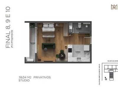 Studio em Canasvieiras, Florianópolis/SC de 38m² 1 quartos à venda por R$ 468.261,24
