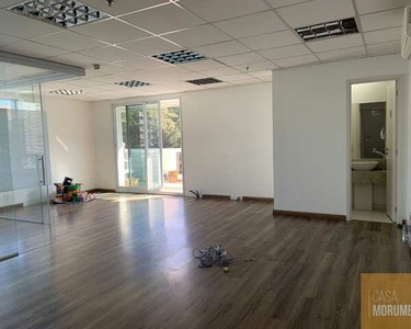 Sala comercial 96m2 3 vagas com divisoria de vidro Vila andrade na frente da caixa econôm