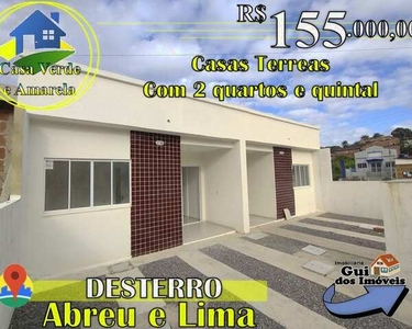 Casas Térreas de 54m² construída e 100m² de área total de 2 quartos em Desterro/Abreu e Li
