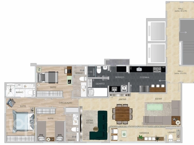 Apartamento à venda em Lourdes com 130 m², 4 quartos, 2 suítes, 4 vagas