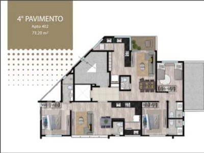 Apartamento à venda em Santo Agostinho com 86 m², 3 quartos, 2 suítes, 2 vagas