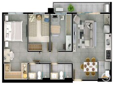 Apartamento com 3 quartos à venda no bairro Setor Bueno, 75m²