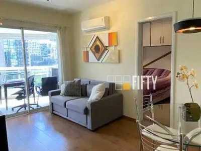 Apartamento com 1 dormitório para alugar, 55 m² por R$ 6.480,00/mês - Brooklin - São Paulo