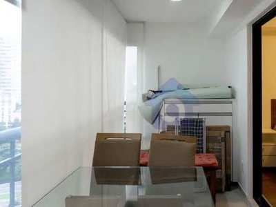 Apartamento mobiliado 1 dormitório, varanda, 1 vaga, prédio com lazer - Bela Vista