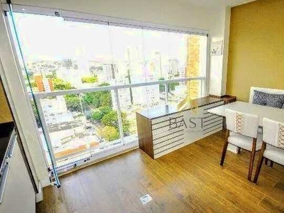 Apartamento mobiliado com 1 dormitório para alugar, 57 m² por R$ 4.929/mês - Cambuí - Camp