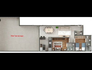 Apartamento no Bairro Velha em Blumenau com 2 Dormitórios (2 suítes) e 148.1 m²