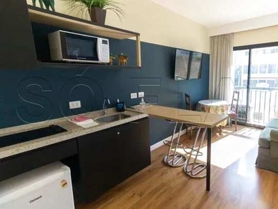 Flat no Estanplaza Ibirapuera com 1 dormitório e 1 vaga disponível para locação em Moema