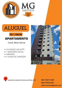 Apartamento com 3 Quartos e 2 banheiros para Alugar, 72 m² por R$ 1.700/Mês