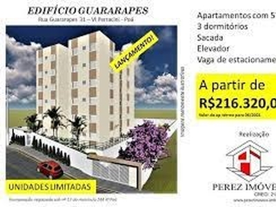 Apartamento para venda possui 57 metros quadrados com 3 quartos em Jardim Perracini - Poá