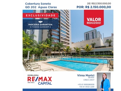 Penthouse em Sul (Águas Claras), Brasília/DF de 311m² 4 quartos à venda por R$ 2.149.000,00