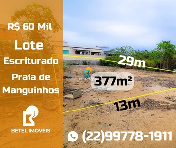 Terreno em Manguinhos, São Francisco De Itabapoana/RJ de 10m² à venda por R$ 60.000,00