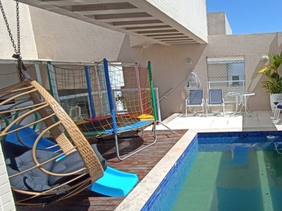 Alugo Cobertura com 221m², 3/4, 2 suítes, piscina, 4 garagem, no Greenville, Patamares, Sa