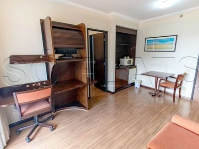 Apartamento disponível para locação no the palace com 1 dormitório e 1 vaga de garagem em moema