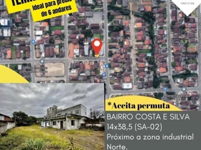 Terreno à venda na rua duarte schuttel, 22, costa e silva, joinville por r$ 609.000