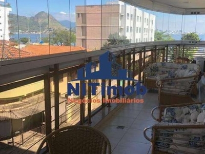 Apartamento à venda, 4 quartos, 2 suítes, 2 vagas, charitas - niterói/rj