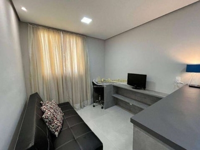 Flat com 1 dormitório, 44 m² - venda por r$ 260.000,00 ou aluguel por r$ 3.457,32/mês - centro - santo andré/sp