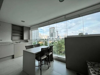 Apartamento com 1 dormitório para alugar, 42 m² por R$ 4.624,00/mês - Cidade Monções - São