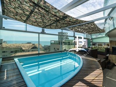 Cobertura com piscina privativa e amplo terraço gourmet e vista mar